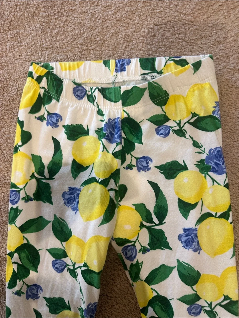 Janie and Jack White Top with Lemon Print Leggings